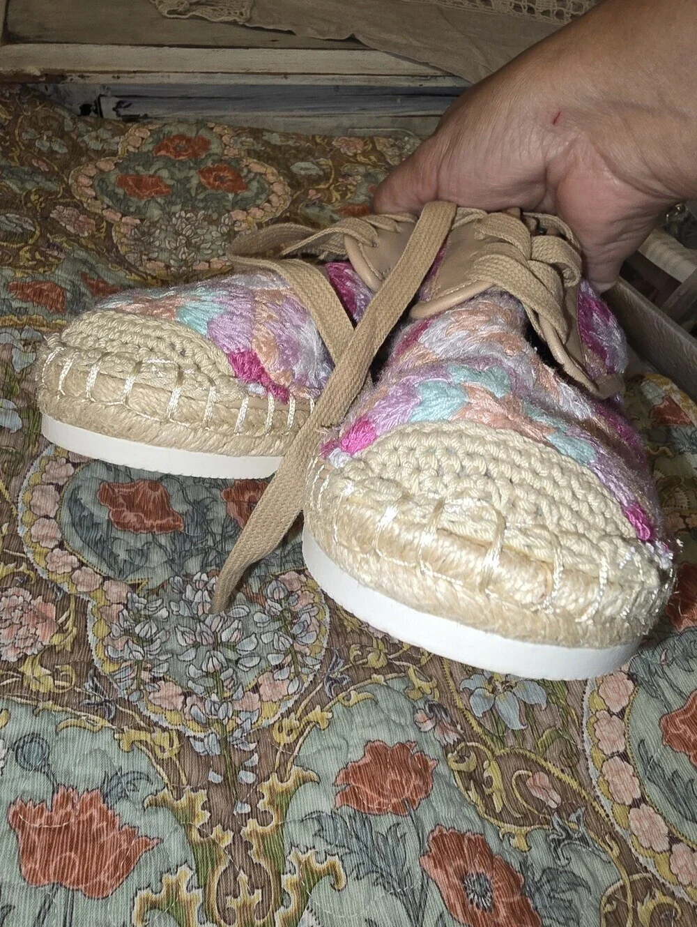 Copper Key Sandbar Croxher Espadrille Sneakers With Laces, New Womens 8